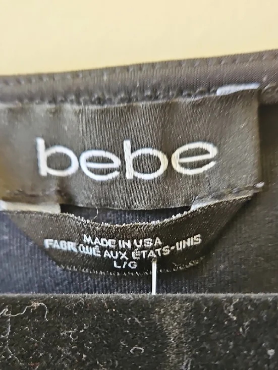 bebe Black Sequin Sleeveless Crop Top with Keyhole Sz Large - Picture 2 of 6